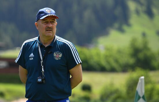 Training session of Russian national football team