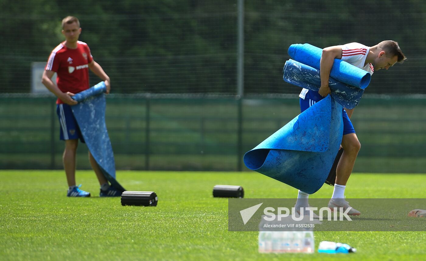 Training session of Russian national football team