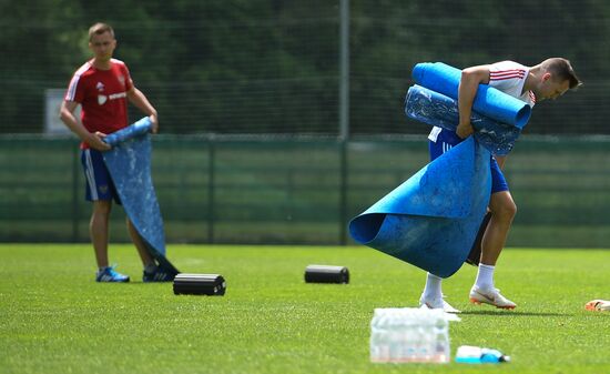 Training session of Russian national football team