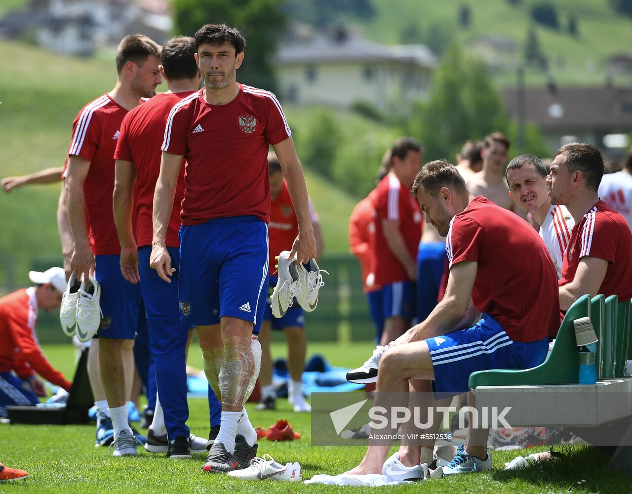 Training session of Russian national football team