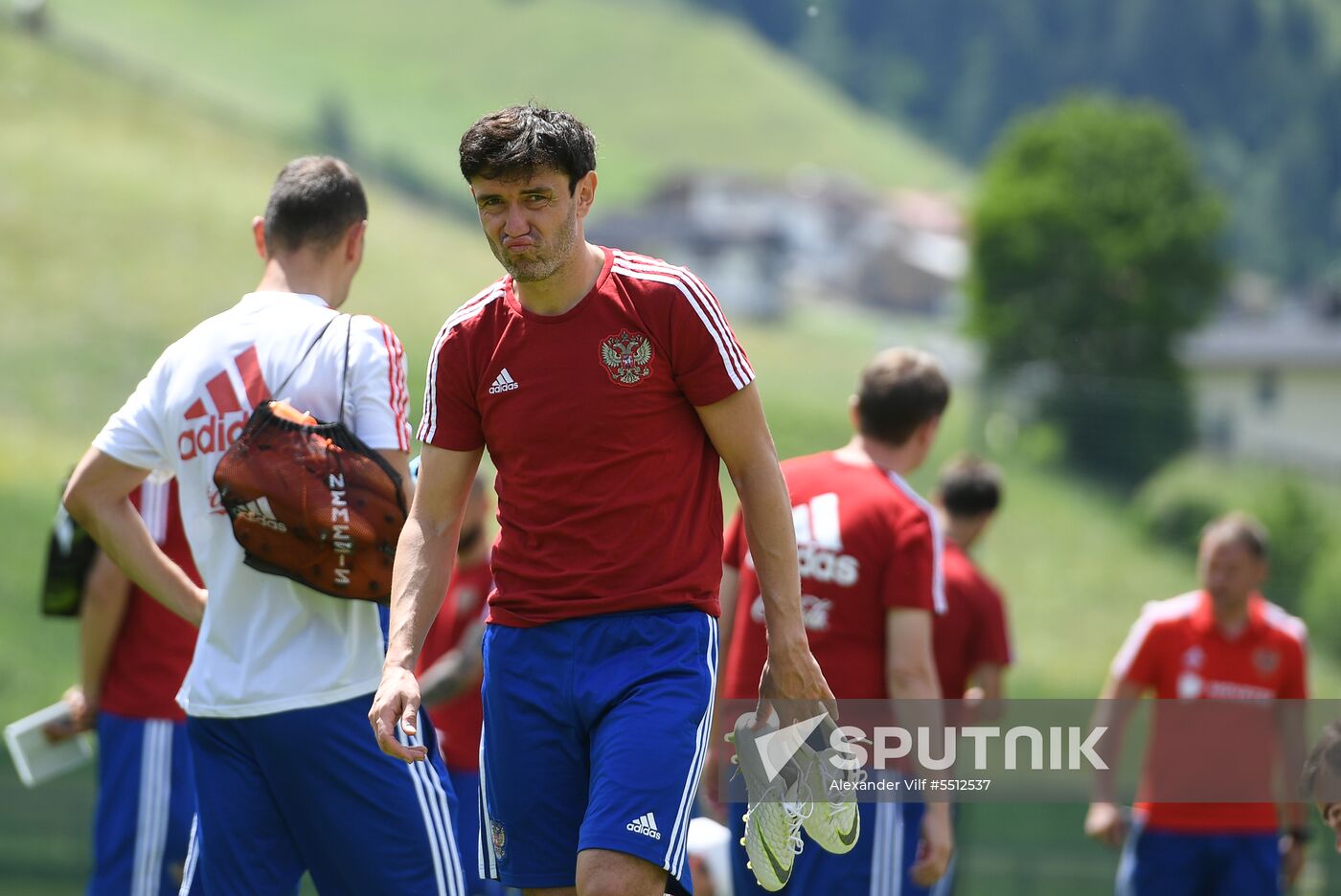 Training session of Russian national football team