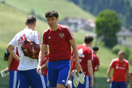 Training session of Russian national football team
