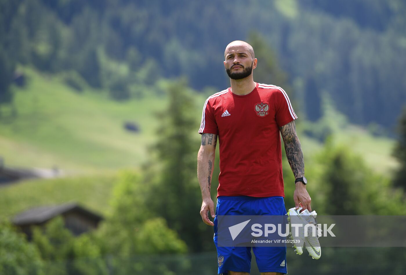 Training session of Russian national football team