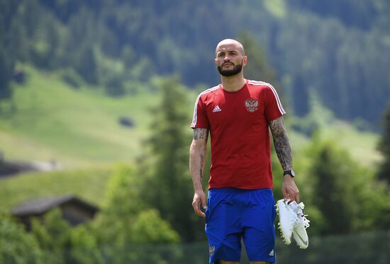 Training session of Russian national football team