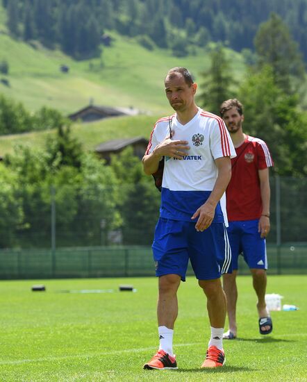 Training session of the Russian national football team