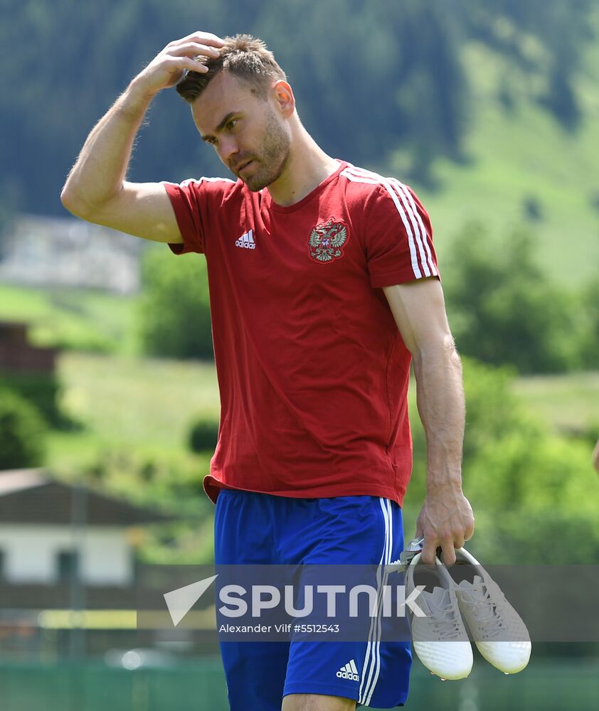 Training session of Russian national football team