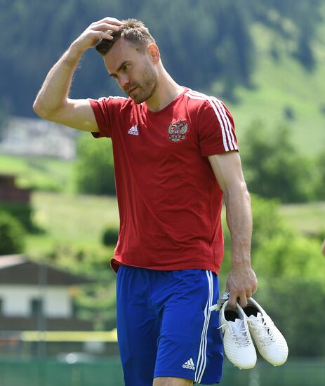 Training session of Russian national football team