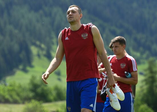Training session of the Russian national football team