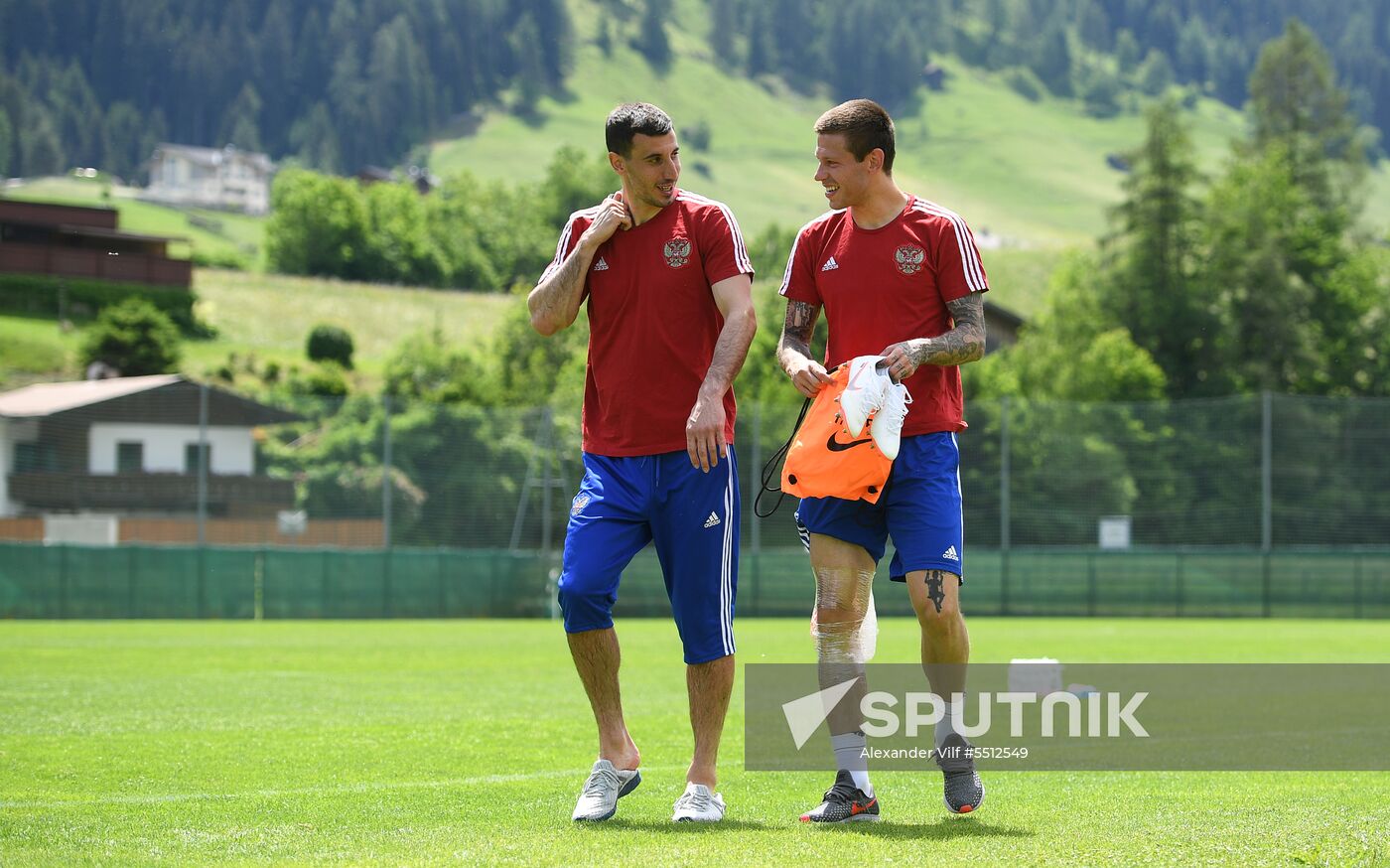 Training session of Russian national football team