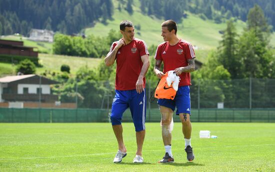 Training session of Russian national football team
