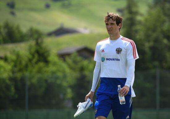 Training session of Russian national football team