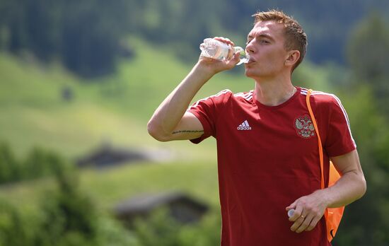 Training session of Russian national football team