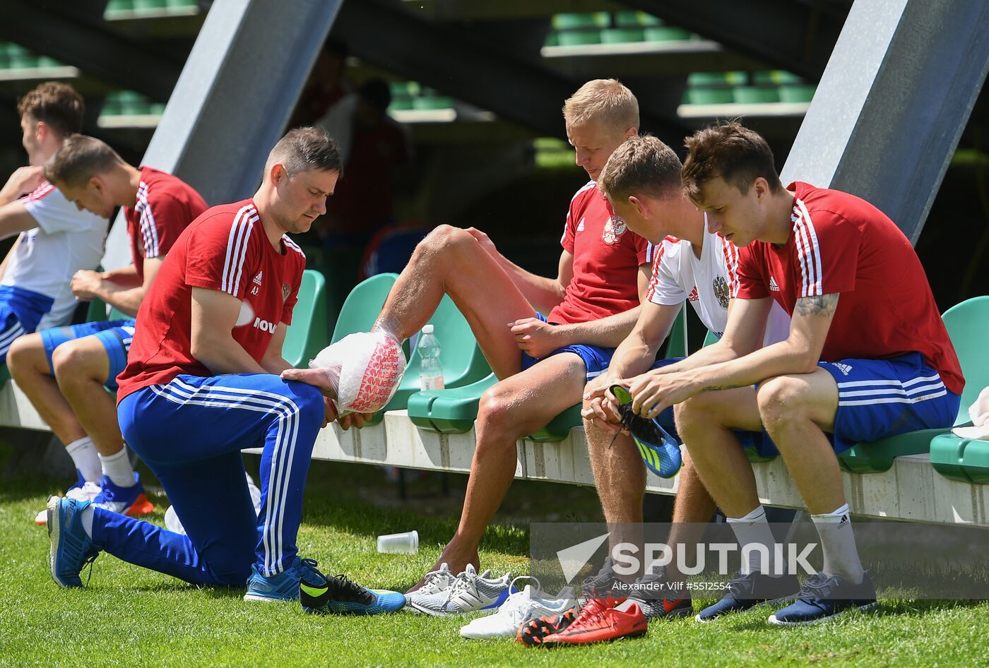 Training session of Russian national football team