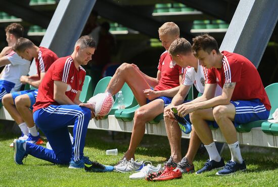Training session of Russian national football team