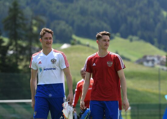 Training session of Russian national football team