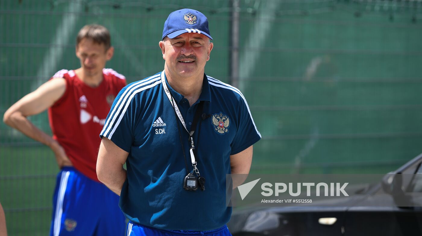 Training session of Russian national football team