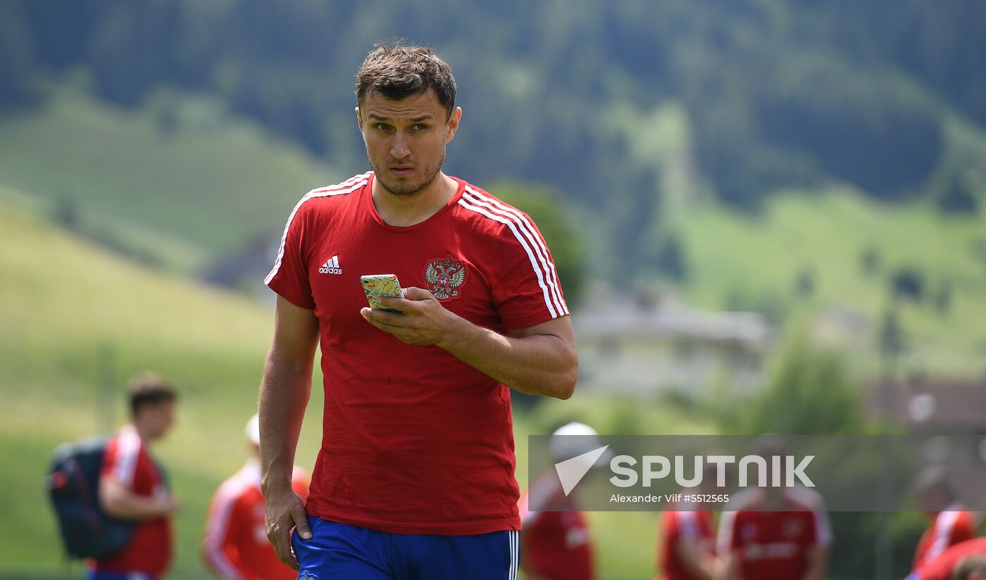 Training session of Russian national football team