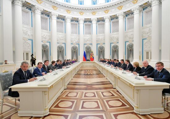 President Vladimir Putin holds a meeting with Government members