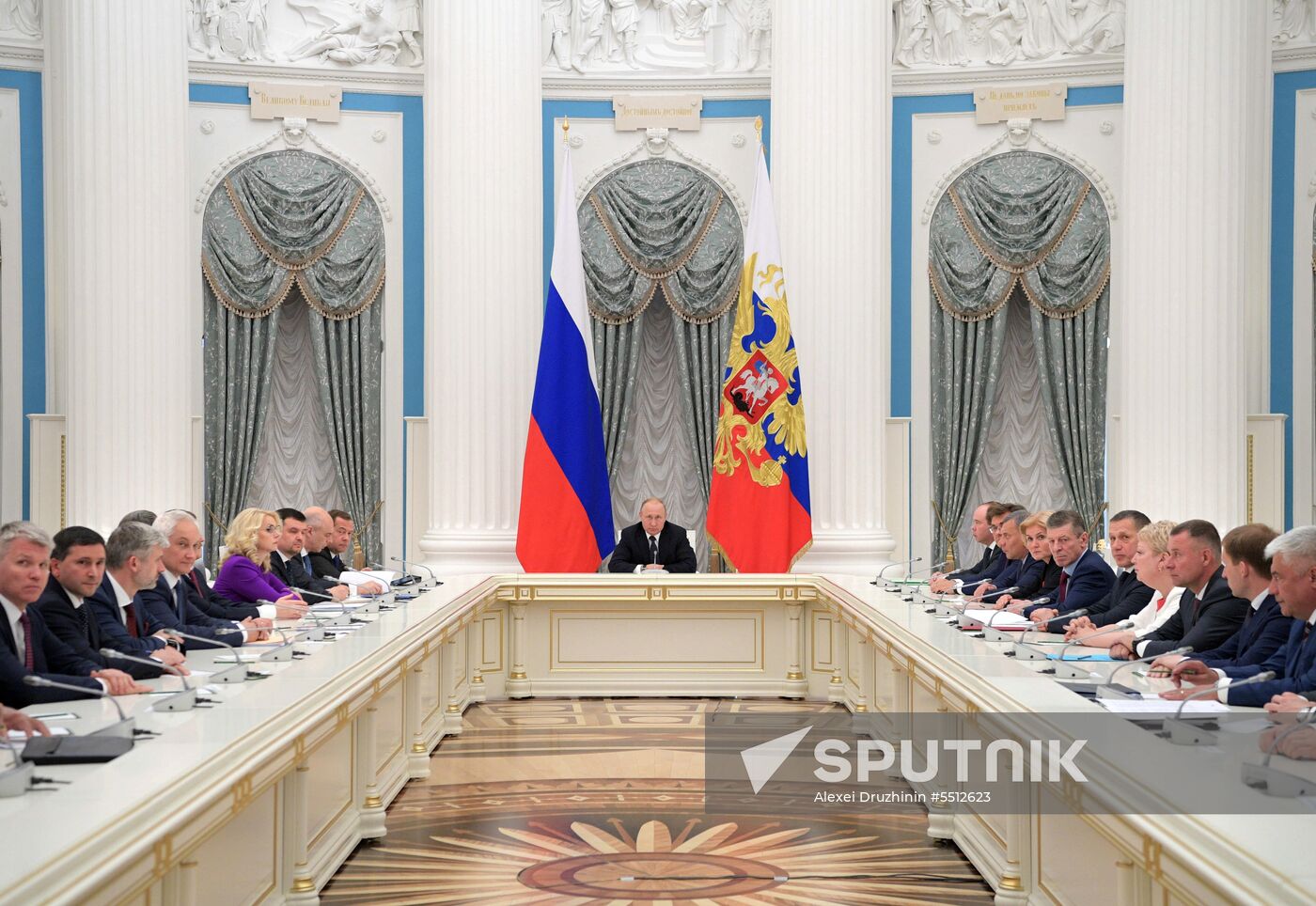 President Vladimir Putin holds a meeting with Government members