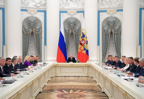 President Vladimir Putin holds a meeting with Government members