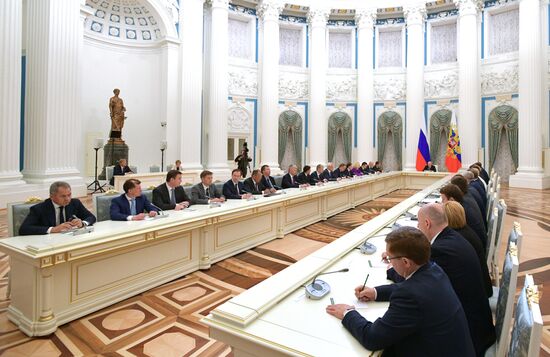 President Vladimir Putin holds a meeting with Government members