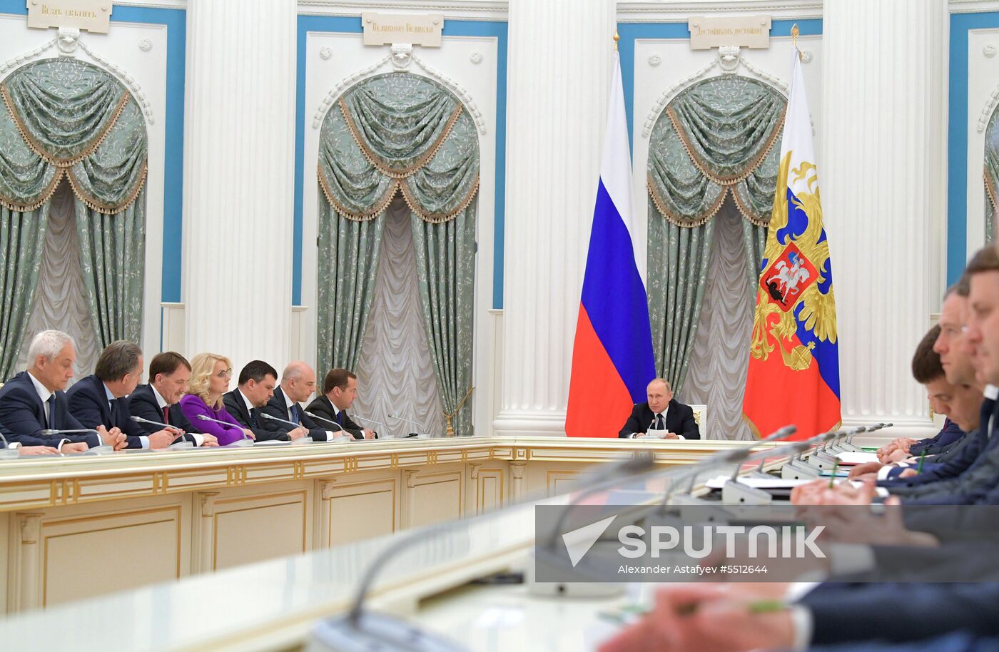 President Vladimir Putin holds a meeting with Government members