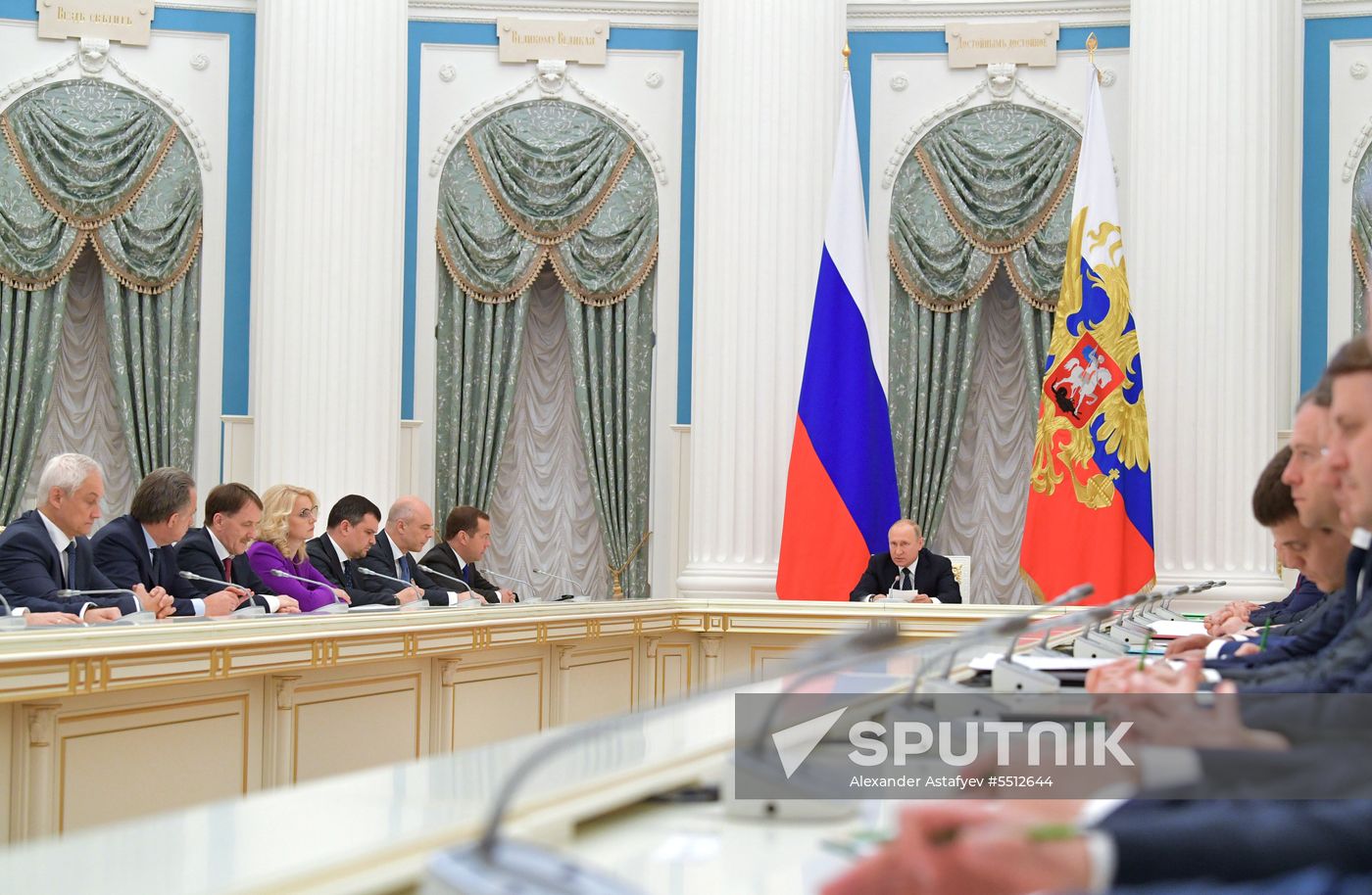 President Vladimir Putin holds a meeting with Government members