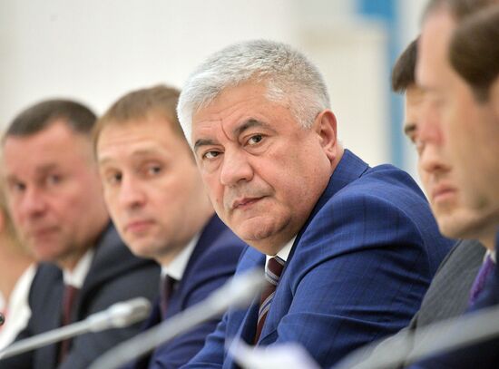President Vladimir Putin holds a meeting with Government members