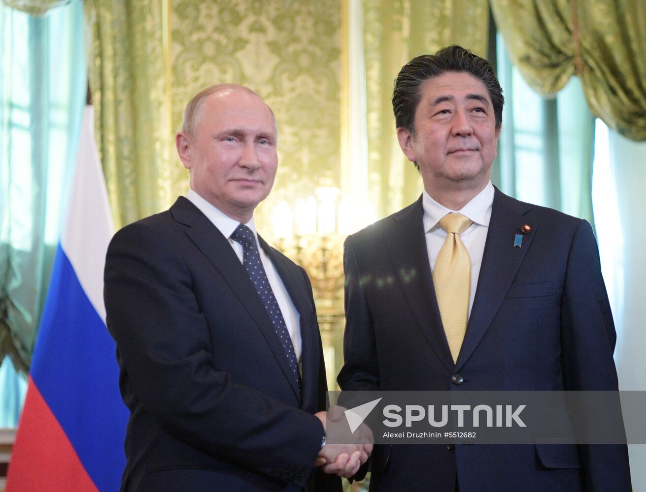 Vladimir Putin holds talks with Japanese Prime Minister Shinzo Abe