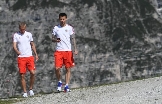 Training session of Russian national football team