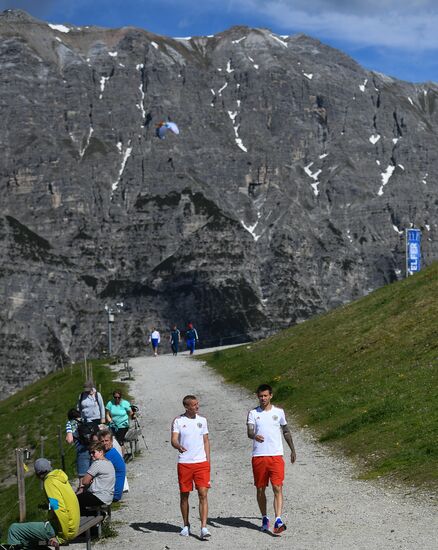 Training session of Russian national football team