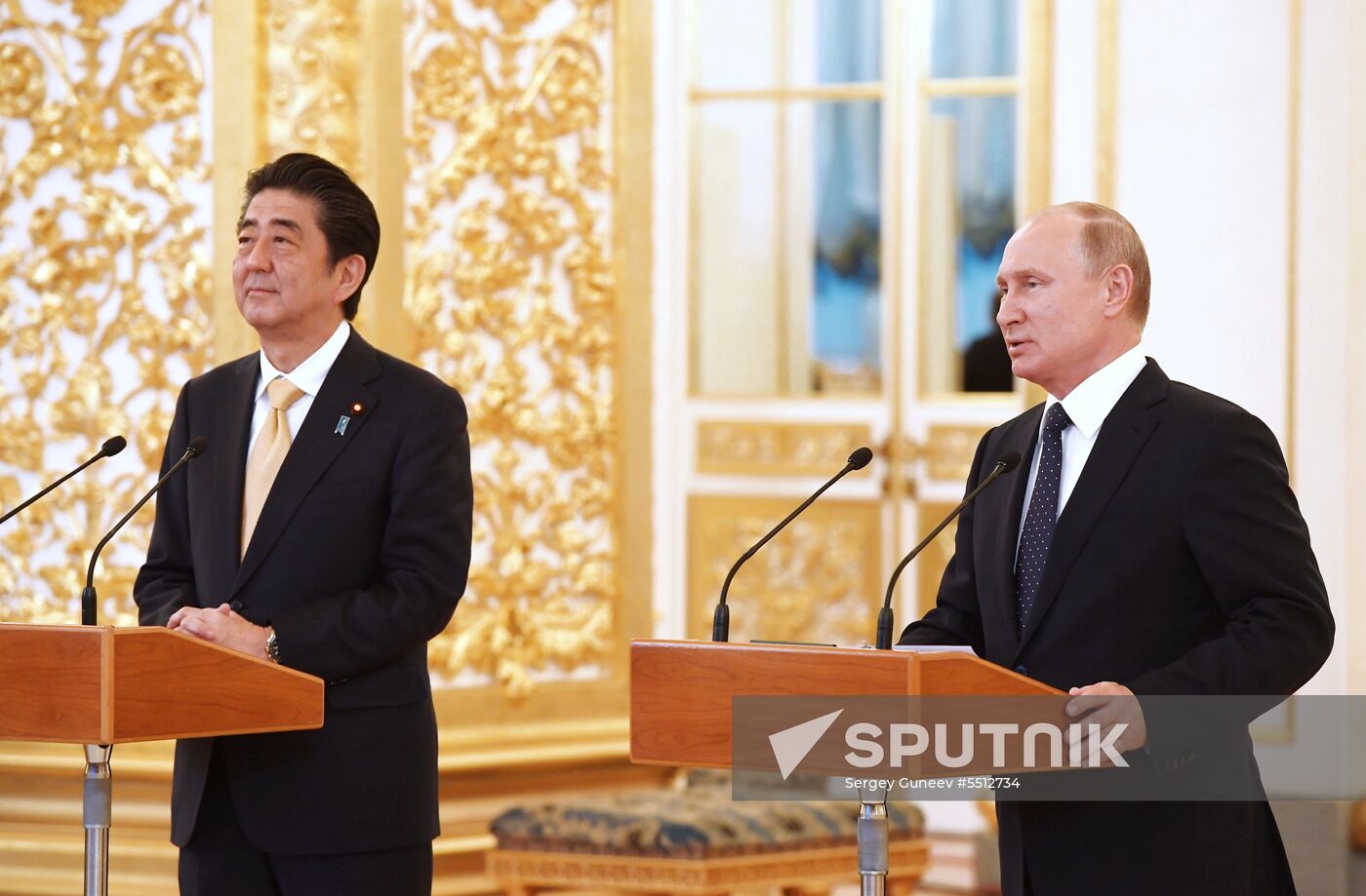 Vladimir Putin holds talks with Japanese Prime Minister Shinzo Abe