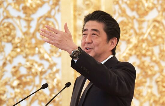 Vladimir Putin holds talks with Japanese Prime Minister Shinzo Abe