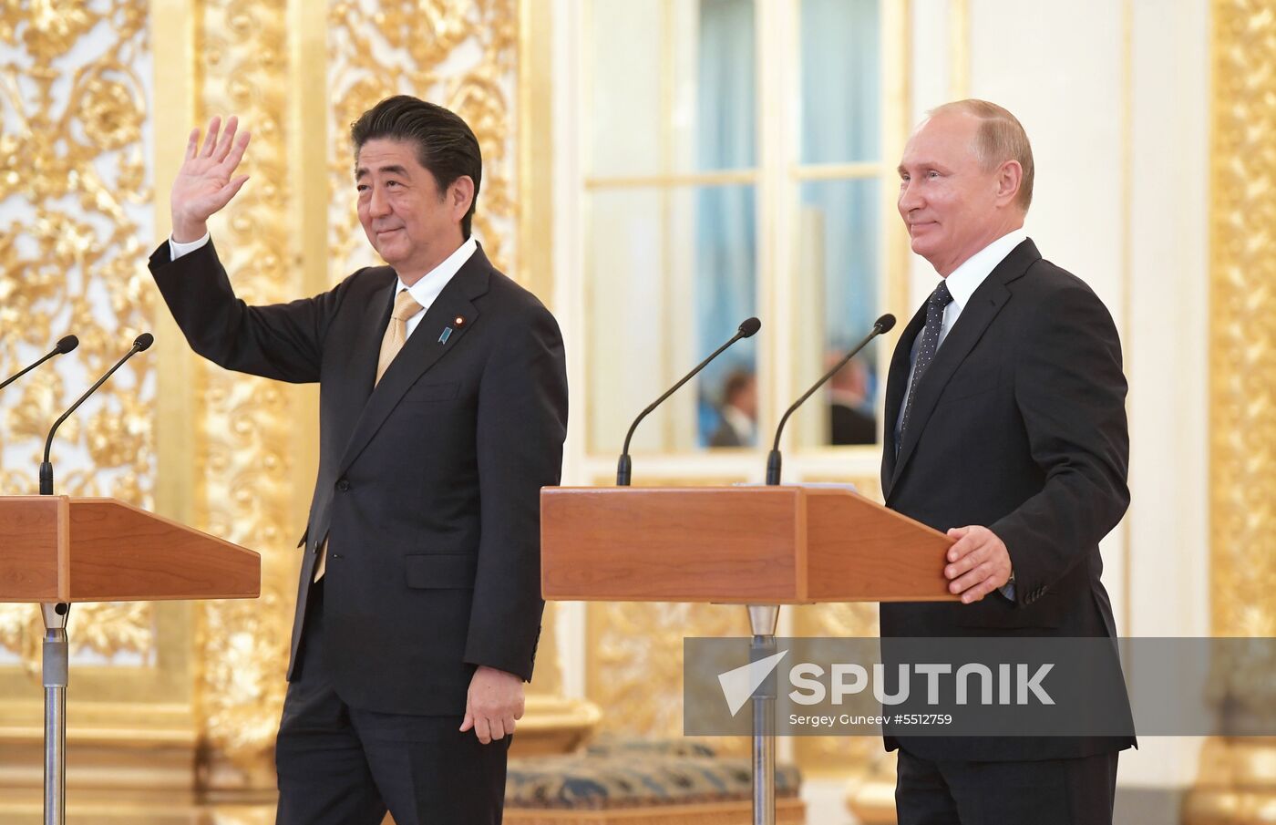 Vladimir Putin holds talks with Japanese Prime Minister Shinzo Abe
