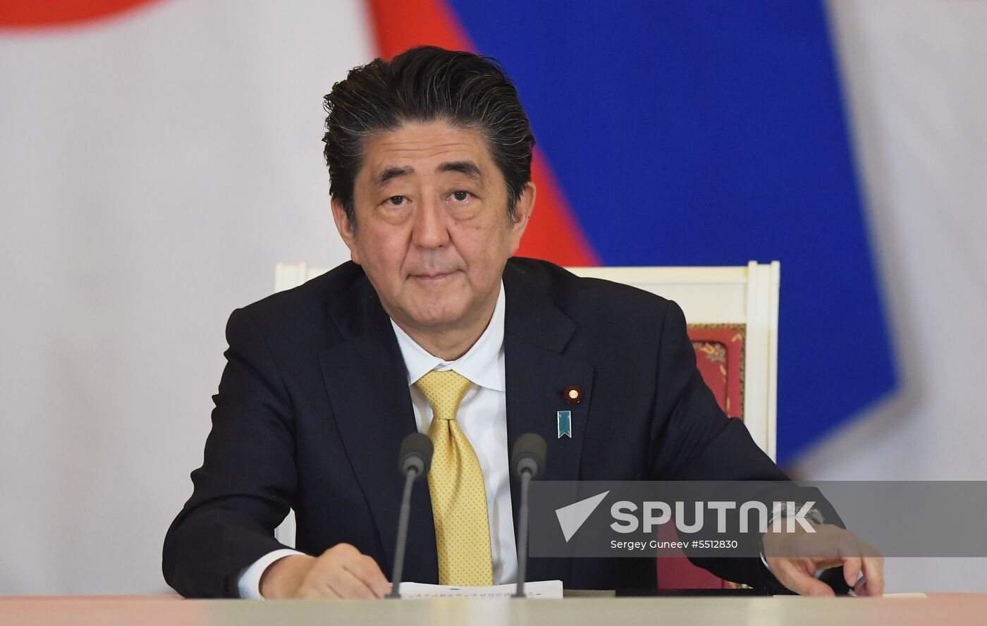 Vladimir Putin holds talks with Japanese Prime Minister Shinzo Abe