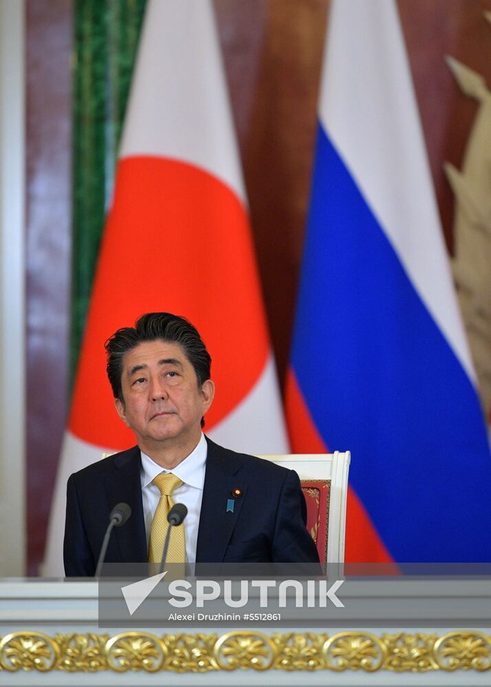 Vladimir Putin holds talks with Japanese Prime Minister Shinzo Abe