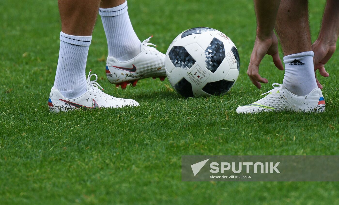 Training session of Russian national football team