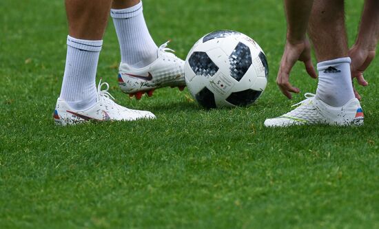 Training session of Russian national football team