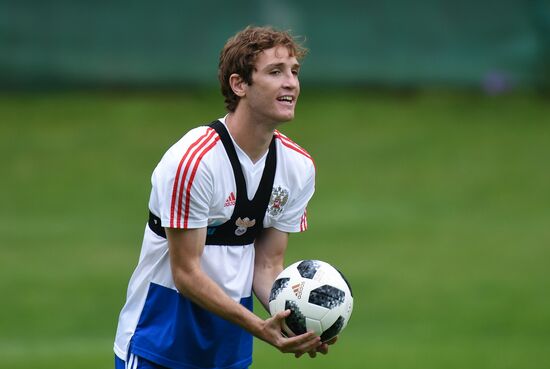 Training session of Russian national football team