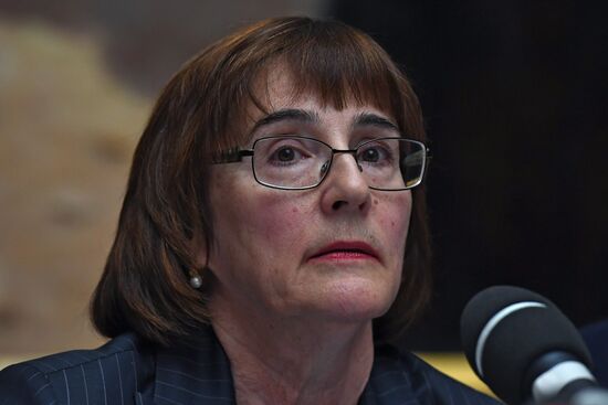 Briefing on damage to Ilya Repin's  painting in Tretyakov Gallery in Moscow.