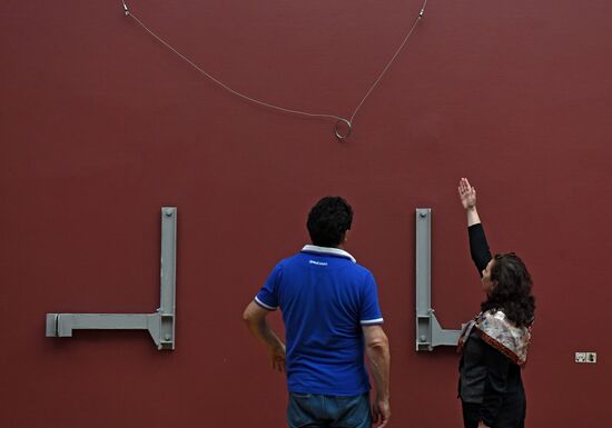 Briefing on damage to Ilya Repin's  painting in Tretyakov Gallery in Moscow.