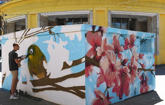 Graffiti on transformer substations in Moscow