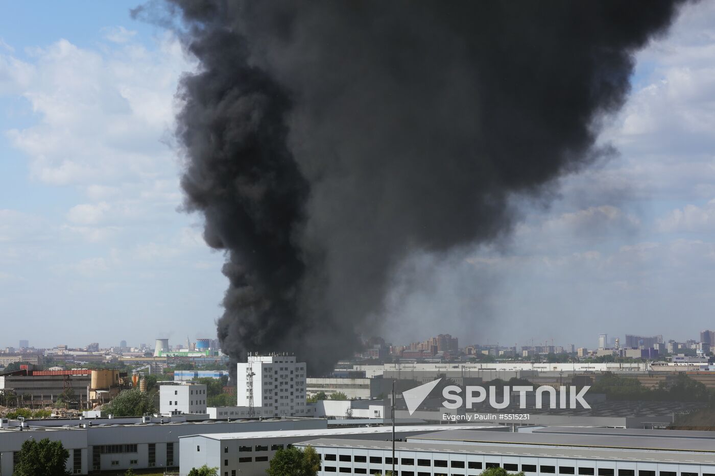 Fire in Moscow's Pechatniki District