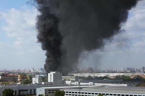 Fire in Moscow's Pechatniki District