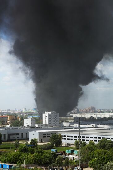 Fire in Moscow's Pechatniki District