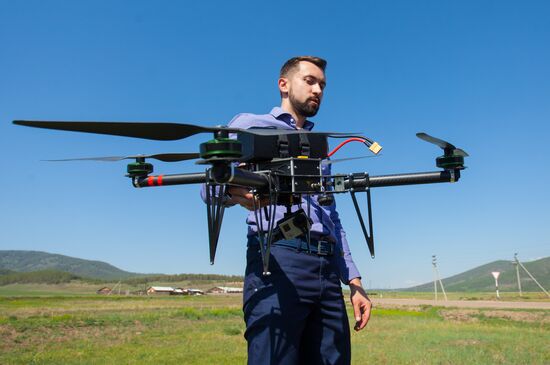 Drone delivers parcels of Russian Post in Buryatia