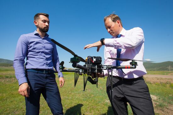 Drone delivers parcels of Russian Post in Buryatia