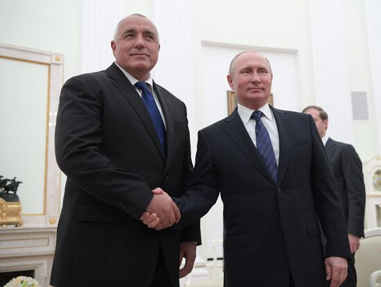 Russian President Vladimir Putin meets with Prime Minister of Bulgaria Boyko Borisov