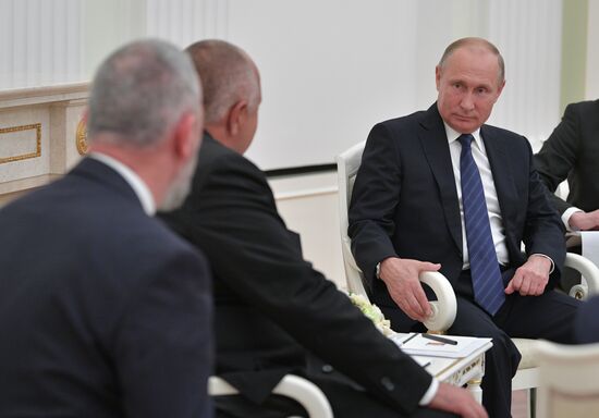 Russian President Vladimir Putin meets with Prime Minister of Bulgaria Boyko Borisov