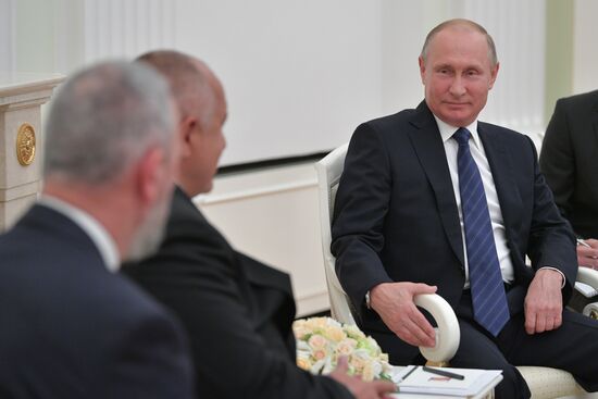 Russian President Vladimir Putin meets with Prime Minister of Bulgaria Boyko Borisov